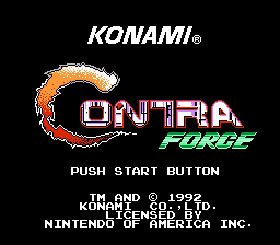 Contra Force title screen from the NES